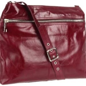 HOBO “Lorna” Floral Lined Leather Bag in “Merlot”